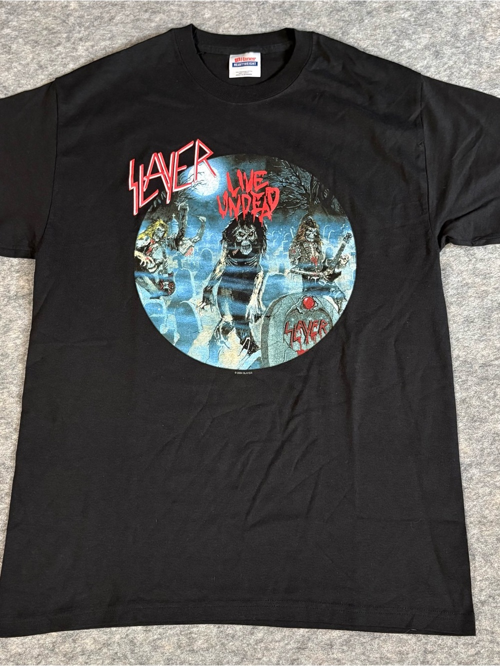 Slayer "Live Undead" 2004 Heavy Metal Men's Graphic Print T-Shirt Black Medium